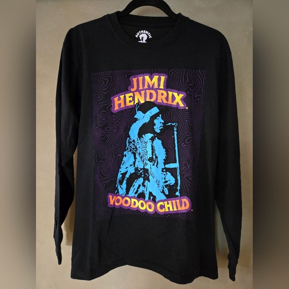 Authentic Jimi Hendrix 'Voodoo Child' Black Long Sleeve Tee, Size M - Picture 2 of 7